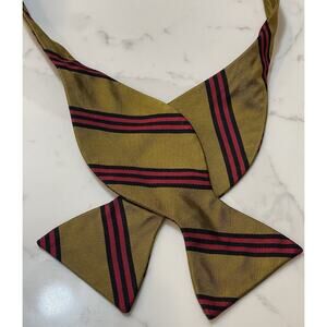 Vintage Brooks Brothers Makers Repp Silk Self Tie Bowtie Bow Tie Stripe